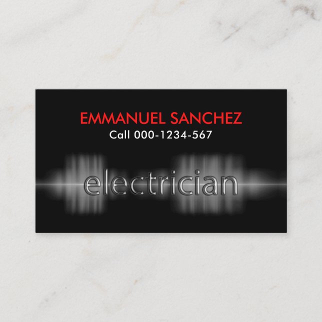 Tarjeta De Visita Corriente eléctrica Powers Electrician (Anverso)