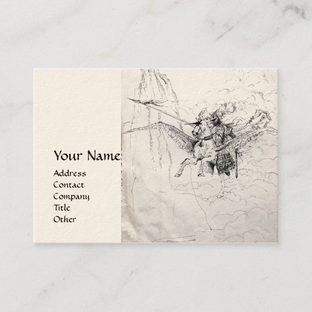 Tarjeta De Visita CORRIENTE MEDIEVAL EN PEGASUS Blanco Negro (Anverso)