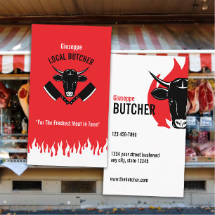 Tarjeta De Visita Cortador Profesional de Carnes, Carnicería