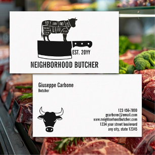 Tarjeta De Visita Cortador Profesional de Carnes, Carnicería