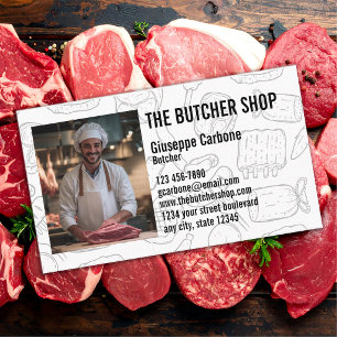 Tarjeta De Visita Cortador Profesional de Carnes, Carnicería