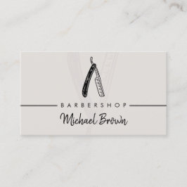 Tarjeta De Visita Cortadora de barba de bigote de afeitar gris de af