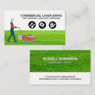 Tarjeta De Visita Cortar césped   Iconos de jardinería