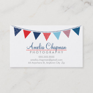 Tarjeta De Visita CORTE BRILLANTE BUNTING negrita fiesta azul marino