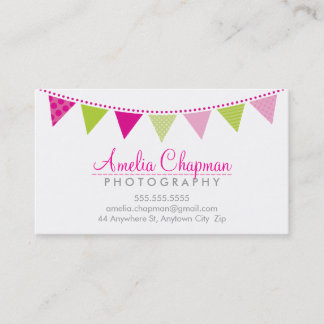 Tarjeta De Visita CORTE BRILLO BUNING negrita fiesta lima rosa verde
