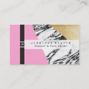 Tarjeta De Visita Corte triangular rosado moderno femenino del oro y