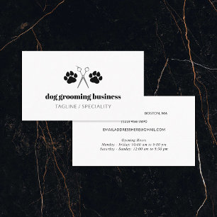 Tarjeta De Visita Corte y Zarras Negras para Perros