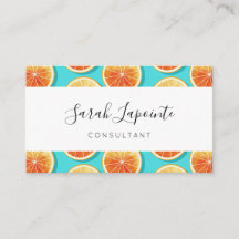 Cortes de naranja en azul