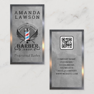 Tarjeta De Visita Cortes de pelo y afeitados | Barber Polo