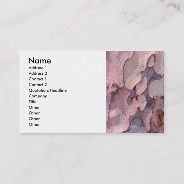 Tarjeta De Visita Corteza del eucalipto (Anverso)