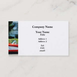 Tarjeta De Visita Corvette rojo y blanco convertible