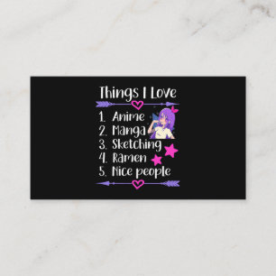 Tarjeta De Visita Cosas Que Me Encantan Anime Manga Esbozando Ramen 