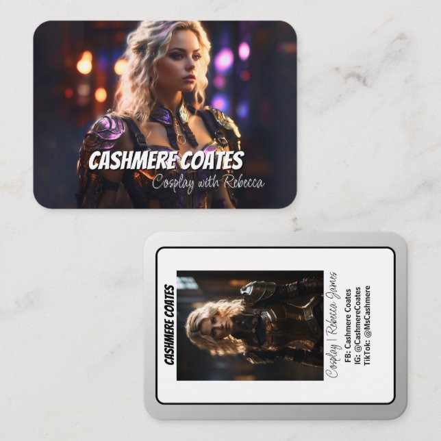 Tarjeta De Visita Coscards Minimalistas de Paisaje | Personaje de Co (Anverso / Reverso)
