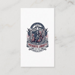 Tarjeta De Visita Cosechadora de la Libertad Patriótica Esqueleto Pa