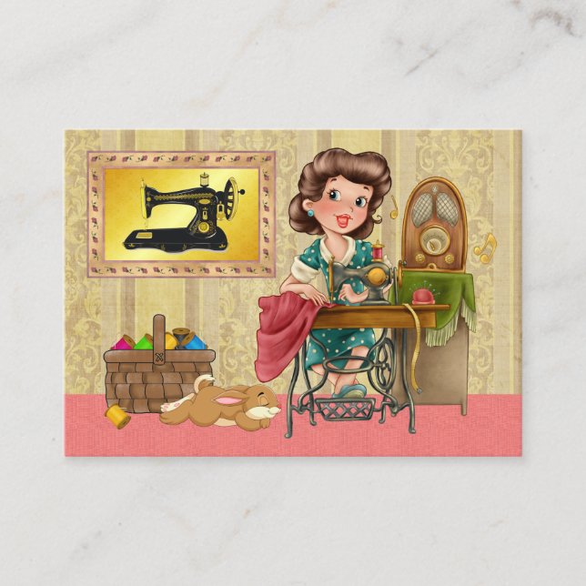Tarjeta De Visita Coser / Seamstress / Moda (Anverso)