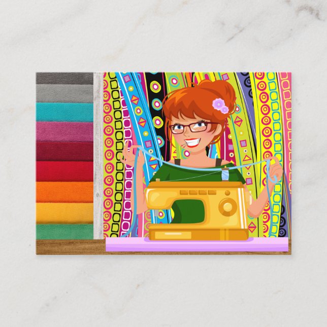 Tarjeta De Visita Coser / Seamstress / Moda (Anverso)