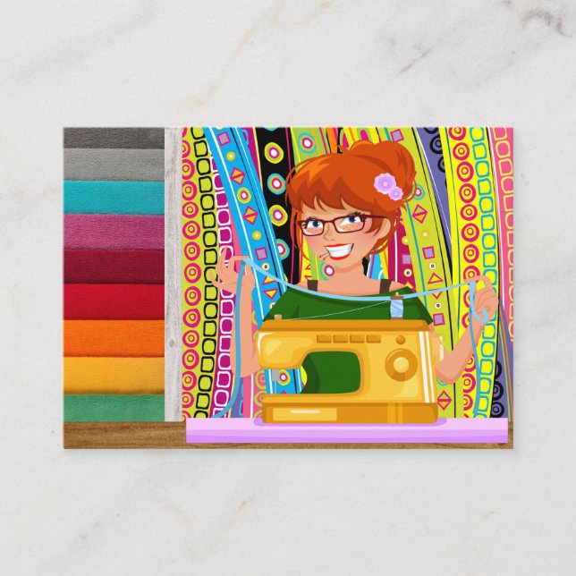 Tarjeta De Visita Coser / Seamstress / Moda (Anverso)