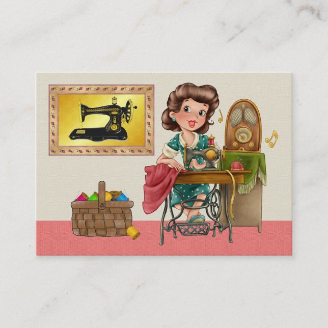 Tarjeta De Visita Coser / Seamstress / Moda - SRF (Anverso)