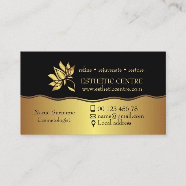 Tarjeta de visita cosmética del estudio (Anverso)