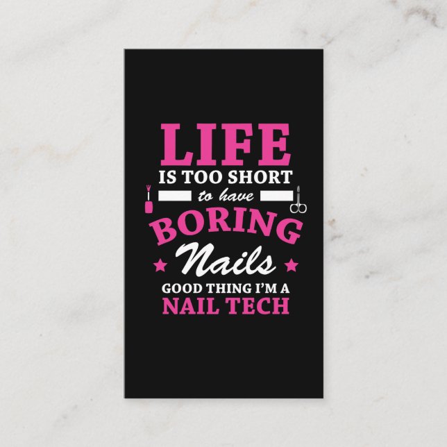 Tarjeta De Visita Cosmetician divertido de la tecnología del clavo - (Anverso)