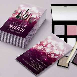 Tarjeta De Visita Cosmético de maquillaje - Purpurina de belleza ros