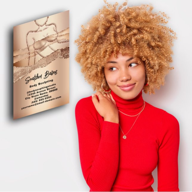 Tarjeta De Visita Cosméticos de escultura corporal personalizado log (Custom Body Sculpting Cosmetics Logo QRCode Insert)