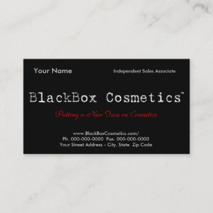 Tarjeta De Visita Cosméticos de la caja negra, ventas independiente