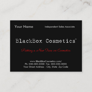 Tarjeta De Visita Cosméticos de la caja negra, ventas independiente