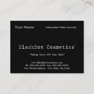Tarjeta De Visita Cosméticos de la caja negra, ventas independiente