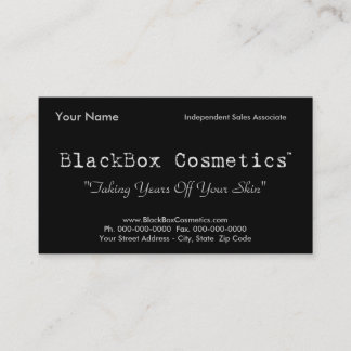Tarjeta De Visita Cosméticos de la caja negra, ventas independientes