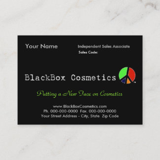 Tarjeta De Visita Cosméticos de la caja negra, ventas independientes