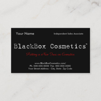 Tarjeta De Visita Cosméticos de la caja negra, ventas independientes