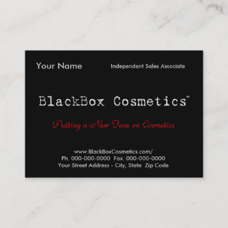 Tarjeta De Visita Cosméticos de la caja negra, ventas independientes