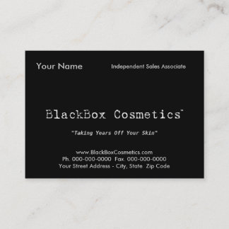 Tarjeta De Visita Cosméticos de la caja negra, ventas independientes