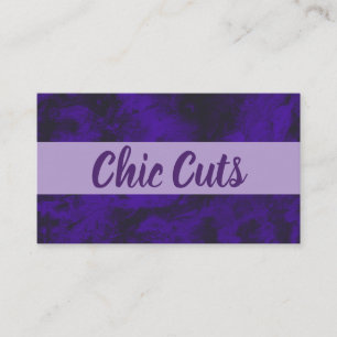 Tarjeta De Visita Cosméticos estilo pelo de textura púrpura oscura