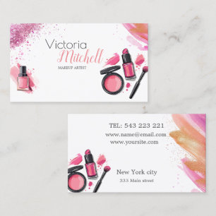 Tarjeta De Visita cosméticos para maquilladores