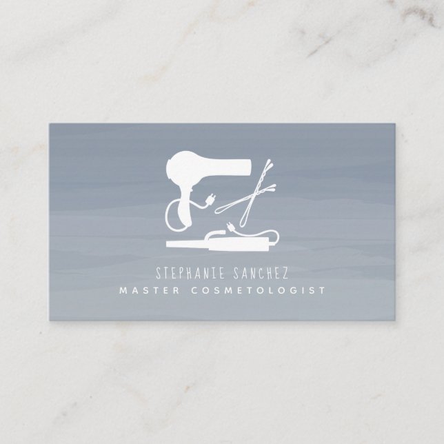 Tarjeta De Visita Cosmetóloga Chambray Ombre (Anverso)