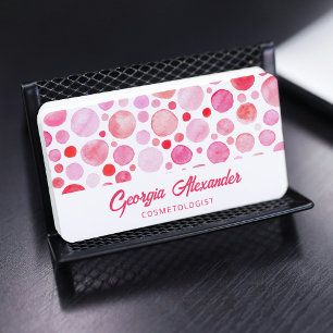 Tarjeta De Visita Cosmetóloga de Belleza Abstracta Acuarela