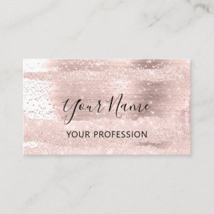 Tarjeta De Visita Cosmetóloga de maquillaje Rosa Confetti