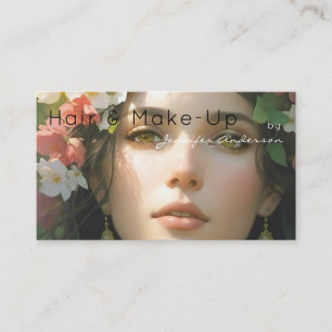 Tarjeta De Visita Cosmetóloga estilista de pelo maquillaje mujer de 