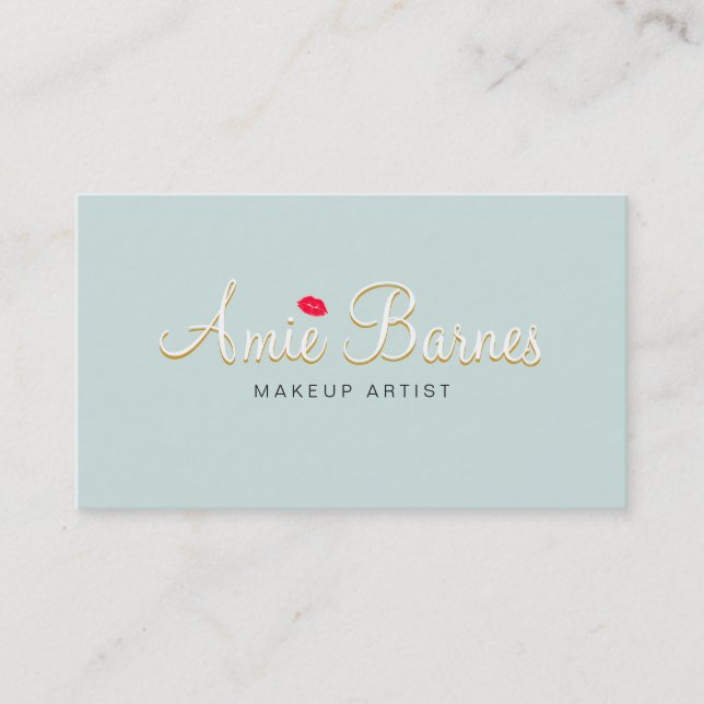 Tarjeta De Visita Cosmetología artística de los labios de besos retr (Anverso)