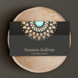 Tarjeta De Visita Cosmetología Salón de Belleza Oro Artista de maqui