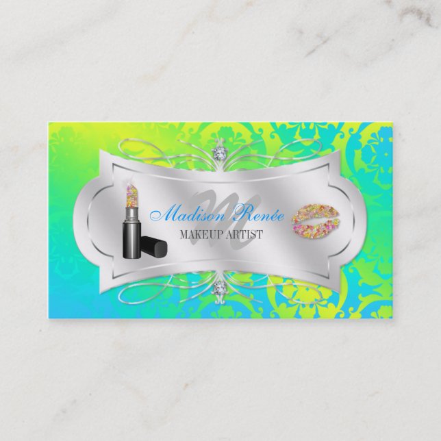 Tarjeta De Visita Cosmetologist pródigo el chispear de la cal del (Anverso)