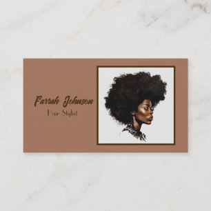 Tarjeta De Visita Cosmetólogo afro