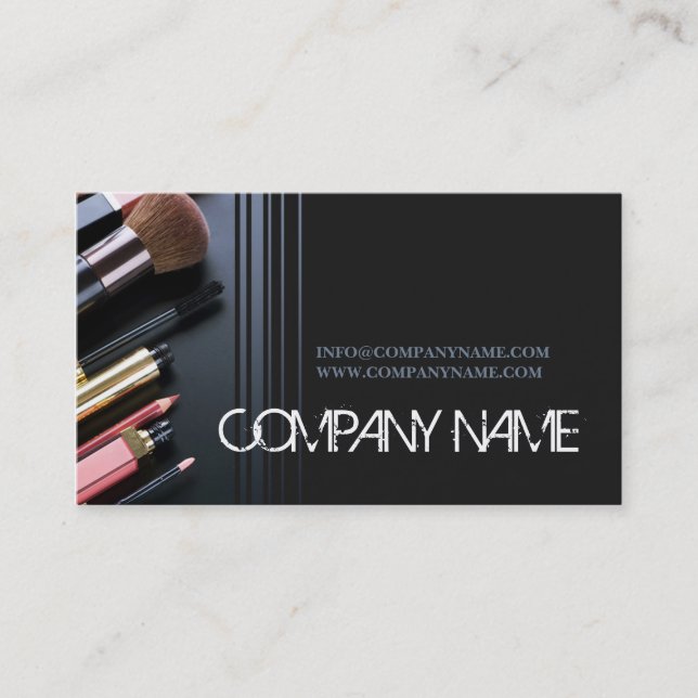 Tarjeta De Visita Cosmetólogo Artista maquillador Elegante (Anverso)