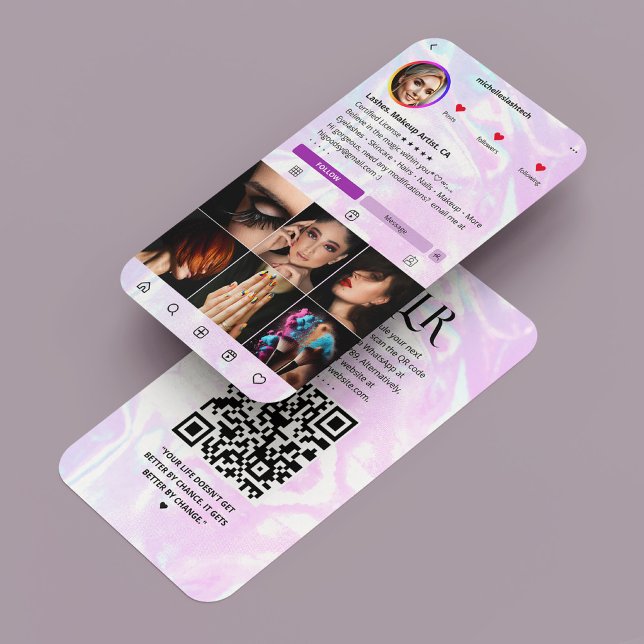 Tarjeta De Visita Cosmetólogo Beauticist Estético Mármol Púrpura (Cosmetologist Beautician Aesthetic Purple Marble Business Card
)