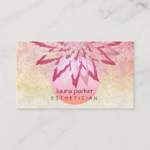 Tarjeta De Visita Cosmetólogo de belleza de flor de Lotus roja rosa