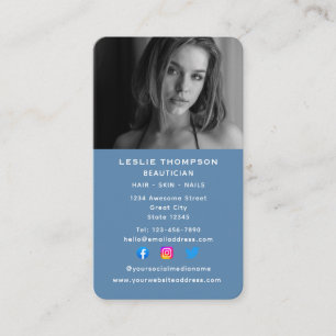 Tarjeta De Visita Cosmetólogo de medios sociales Beauticist Vertical