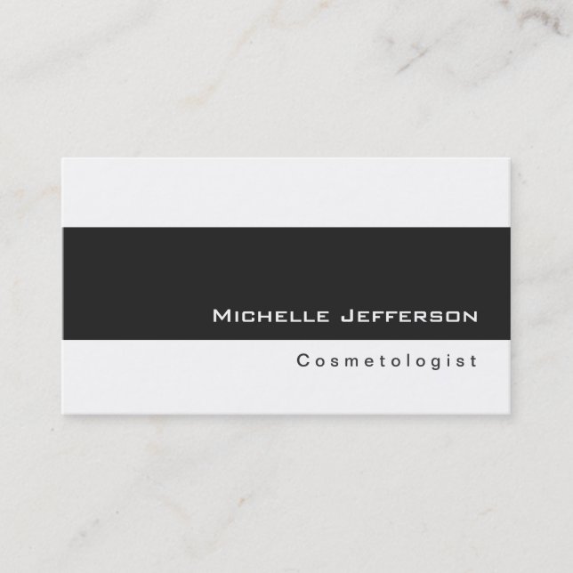 Tarjeta De Visita Cosmetólogo de moda Black White Business Card (Anverso)