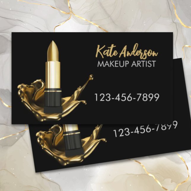 Tarjeta De Visita Cosmetólogo de Salón de Belleza Artista de maquill (Beauty Salon Stylist Cosmetologist Makeup Artist Business Card)